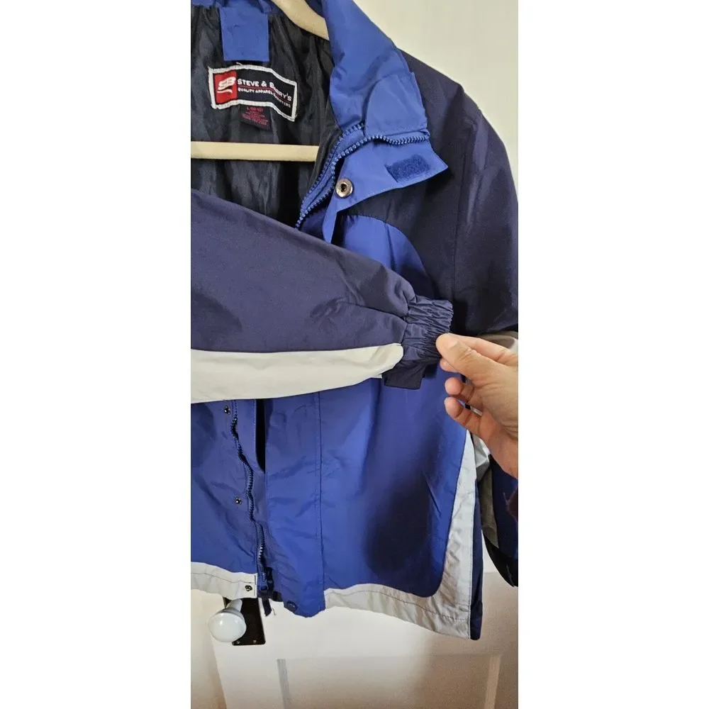 Steve & Barry boy Sz L(10/12) blue jacket lined  full zip‎ 100% Nylon